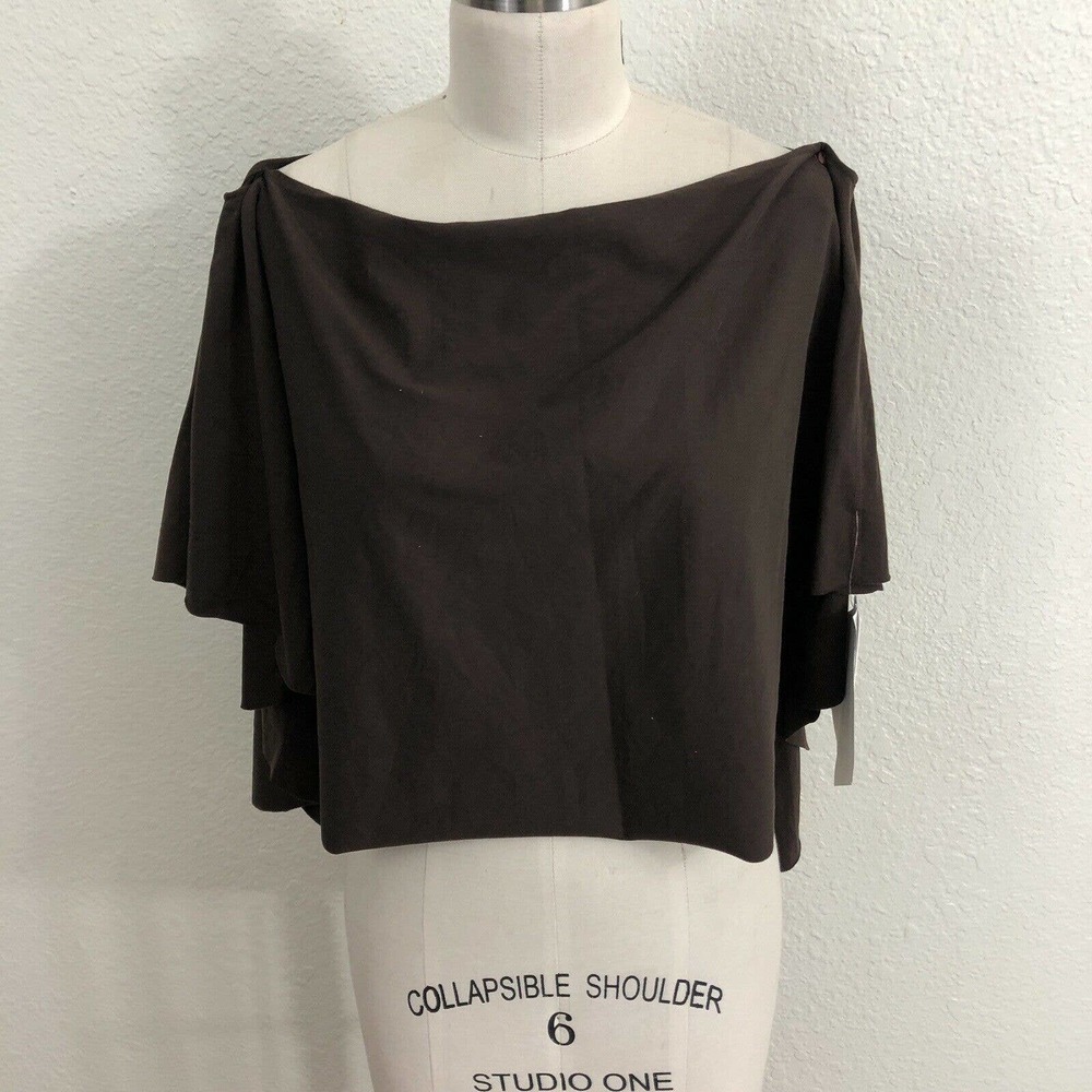 3/$20 New! Beyond Yoga Tactel Shrug Sz 1 Brown Draped
